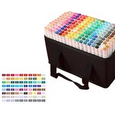 80 kleuren alcoholmarkerset - posterontwerpmarkers - dubbelzijdige kunstbenodigdheden - tekenen, schetsen en kleuren