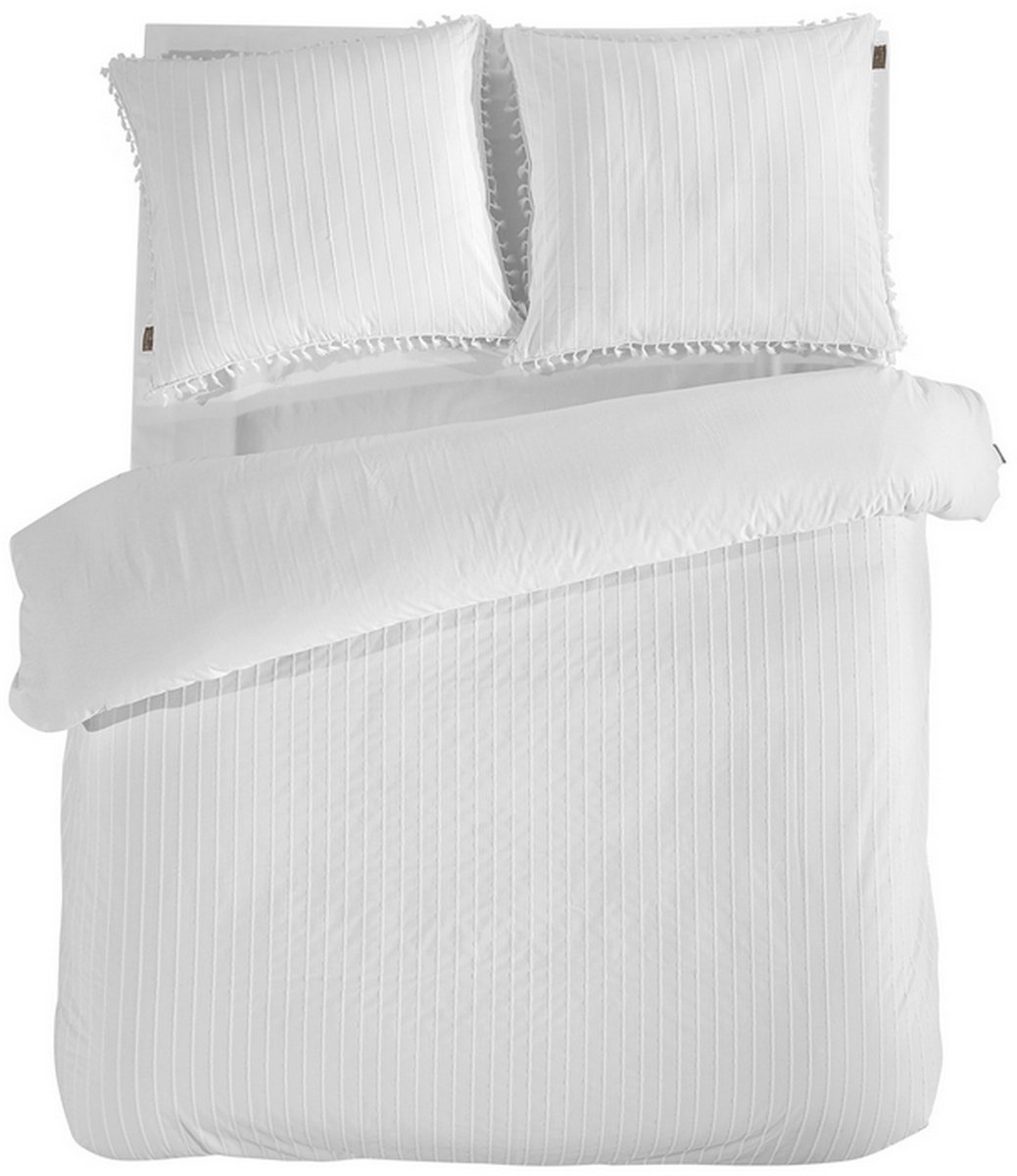 LINNICK Dekbedovertrek katoen Renforcé Estina - white - 240x200/220cm - lits jumeaux