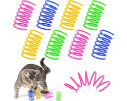 12 Stuks Kattenspeelgoed Springs - Kattenveertjes Snuffelpakket -Kattenspeelgoed - Springveertjes - Spiraaltjes - voor kittens om te spele