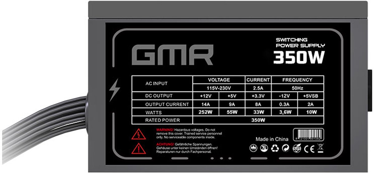 GMR Interne Voeding - 350 watt - ATX - Zwart