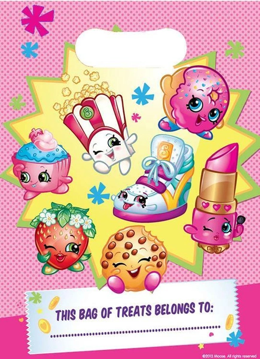 SHOPKINS - kawaii - Uitdeelzakjes- 8 stuks - Feestjecreatief