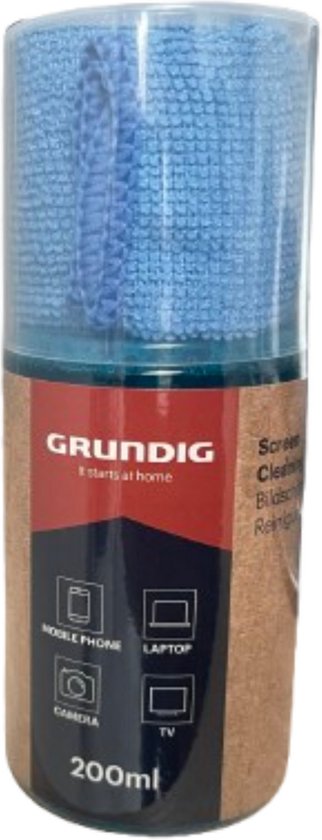 Kit De Nettoyage Pour écrans – Spray 350mL + Chiffon – Marque Grundig – Neuf Sous Blister