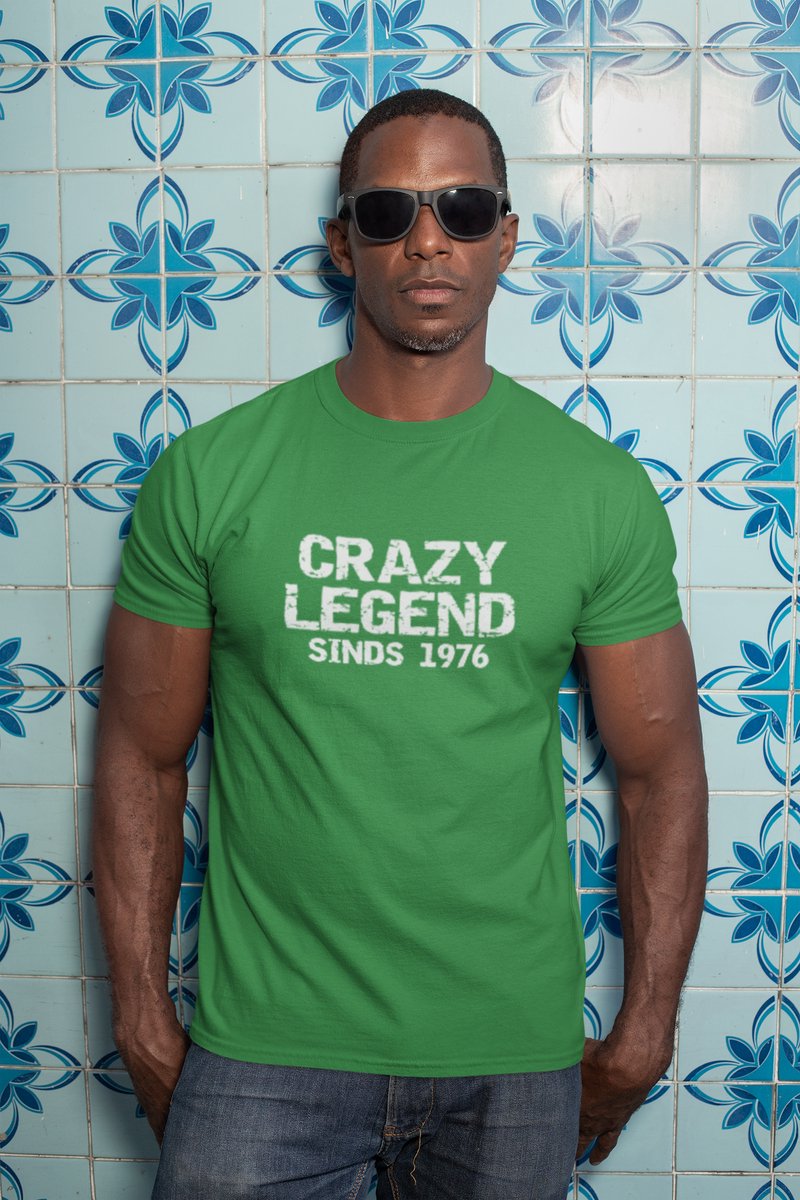 1976 Jaar Groen T-shirt Heren - Maat M- Legend - Verjaardag Cadeau Mannen - Limited Edition