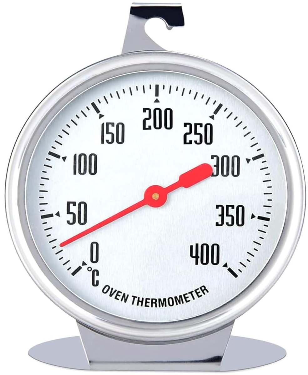 Oven thermometer voor oven - binnen - meetbereik van 0 °C tot 400 °C - roestvrij staal - voor het monitoren van de oven temperatuur