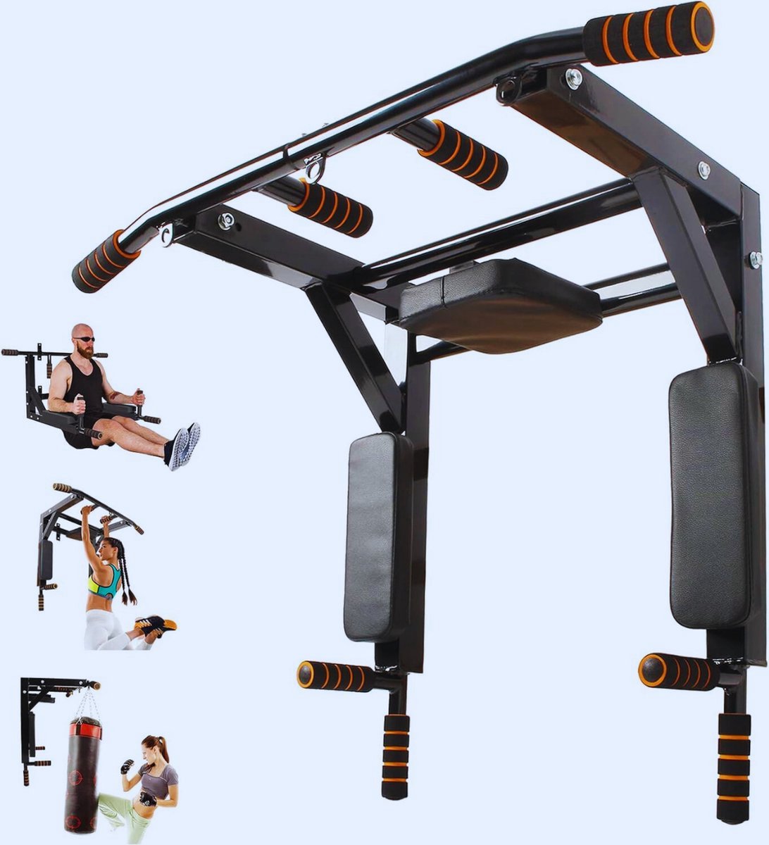Thuys – Multifunctionele Optrekstang – Voor Wandmontage – 8 Antislip Grepen – Robuust Tot 200 Kg – 95 x 73 x 47 Cm