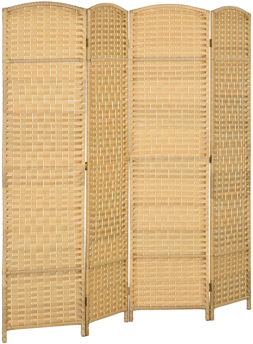 Homcom Kamerverdeler-Polypropylène-180x1,7x180cm-Bois naturel Houtkleur