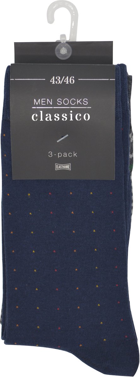 Mannen sokken - 6 PAAR-katoen - assortiment blauw-antra-zwart - heren maat 39/42- Classico