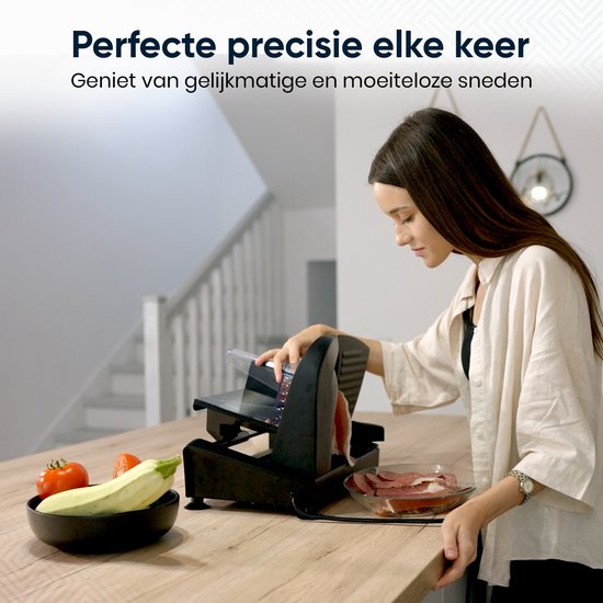 Fleau Kitchen Snijmachine - Inclusief 2x RVS Snijblad - Broodsnijmachine - Vleessnijmachine - Allessnijder - Elektrisch - Krachtig