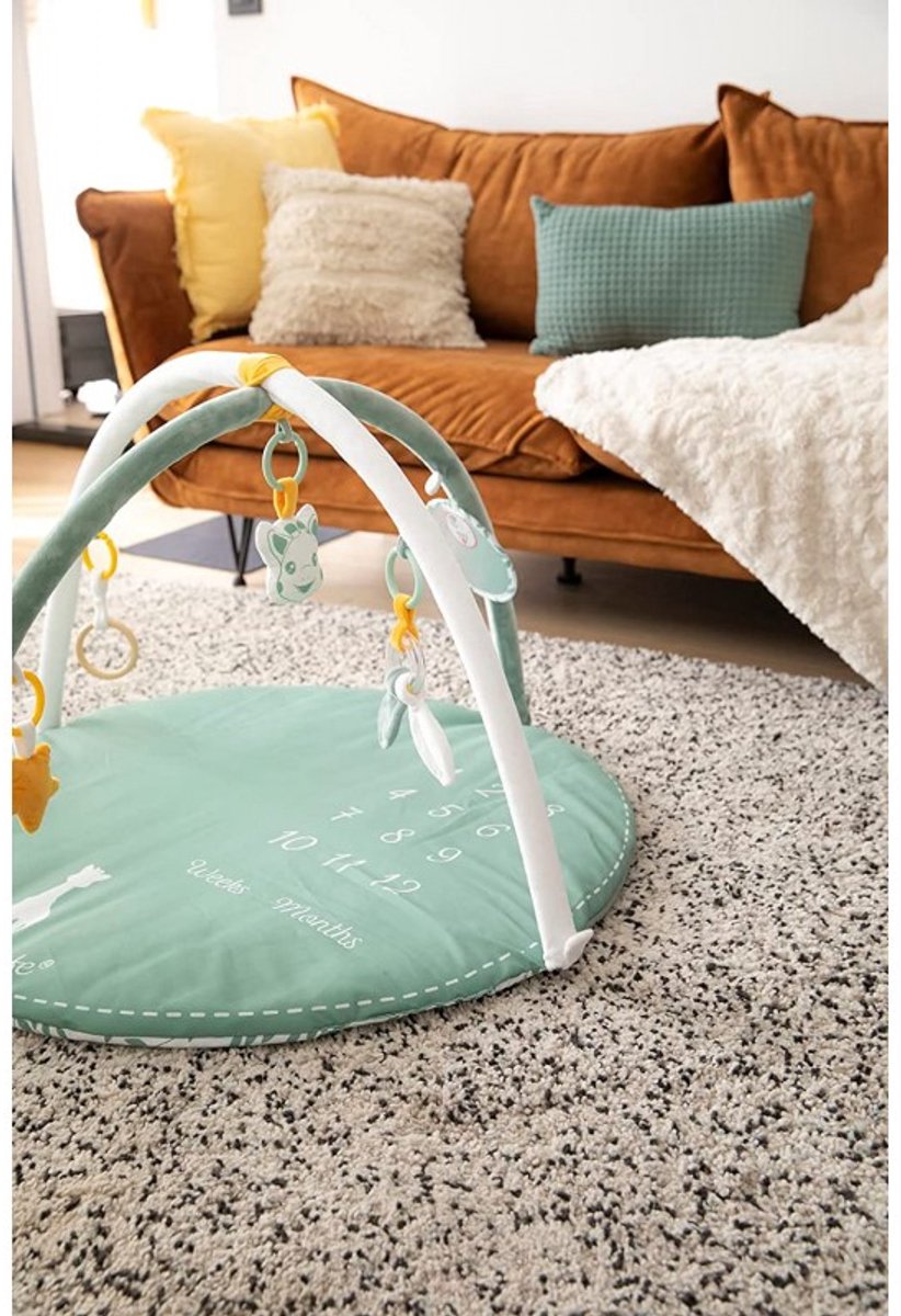Sophie de giraf Reverso Activity & Foto speelkleed - Babygym - Speelmat - Machinewasbaar - Vanaf 0 maanden - 50 x 90 x 90 cm - Groen/Geel/Wit — afbeelding 16