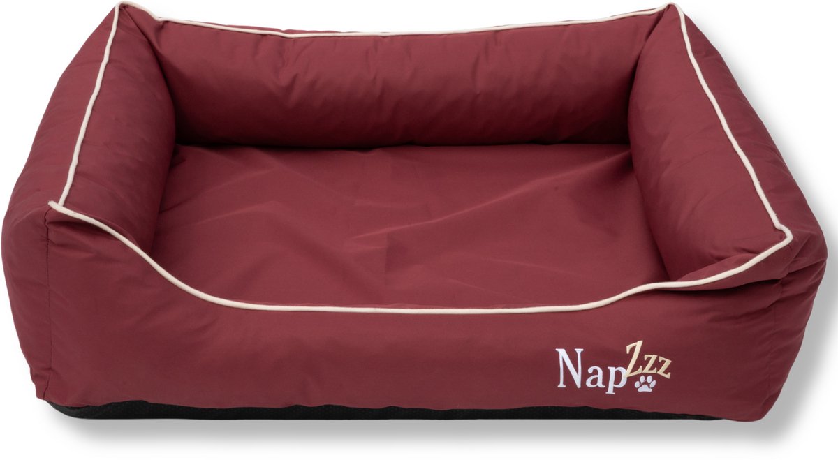 NapZZZ Hondenmand/Divan L 100x80x25 cm Bordeaux Rood