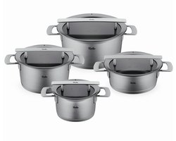 Fissler Phi Collection Pannenset met Glasdeksels, 4-delig