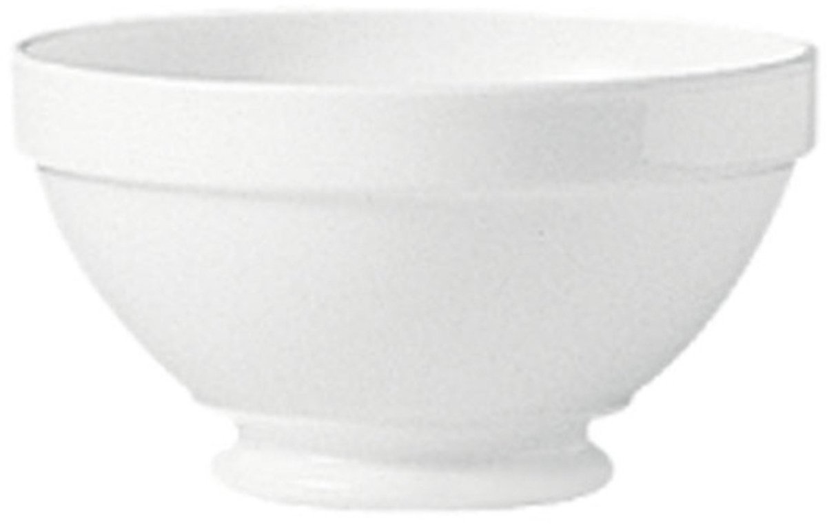 Arcoroc Soepkommen Horeca Bowls - wit - D13 x 7 cm - opaal - schaaltjes op kleine voet - stapelbaar - ontbijt/hapjes