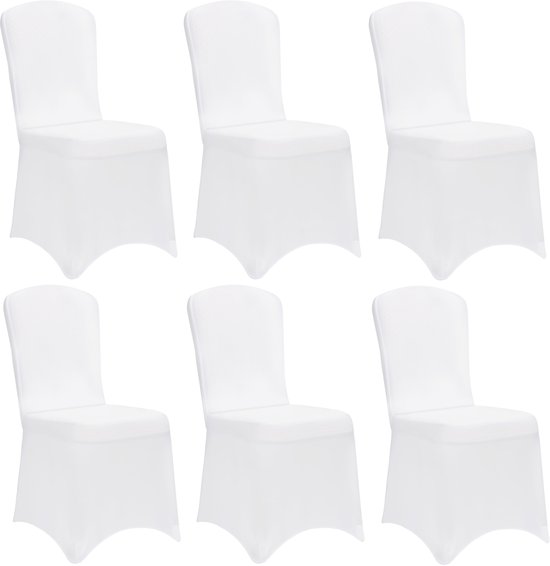 Detex Stoelhoes Set van 6 - Stretch 80 tot 110cm Universeel - Wit