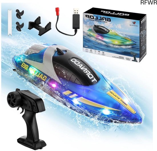 Tech RC Afstandsbediening Boot voor Kinderen & Volwassenen met 180° Auto Flip, Autopilot 25 km/h High Speed Racing Boot Waterdicht Speelgoed voor Zwembaden Meren (Werkt in Water