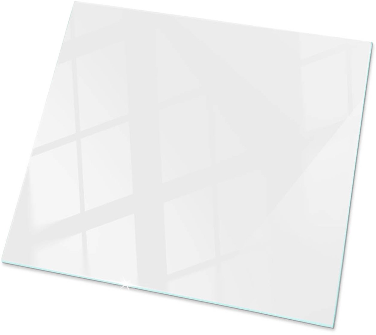 Tulup Tafelblad Glas - Kleur Wit Glad Glazen Tafelblad - 50 cm x 50 cm - Wit Glazen Plaat - Vierkant Tafelblad Glas - Glazen Tafelblad voor Tuin of Terrastafels - Veiligheidsglas