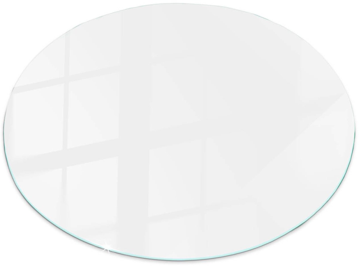 Tulup Tafelblad Glas - Kleur Wit Glad Glazen Tafelblad - 60 cm - Wit Glazen Plaat - Rond Tafelblad Glas - Gehard Glazen Tafelblad Voor de Eettafel in de Eetkamer - Veiligheidsglas