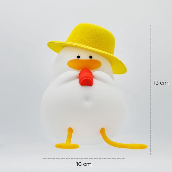 Nachtlampje Kinderen - Happy Eend - Nachtlampje baby - babykamer - LED - Timer - USB-C opladen - kinderkamer accessoires - kinderkamer lamp - babyshower - oplaadbare nachtlamp — afbeelding 4