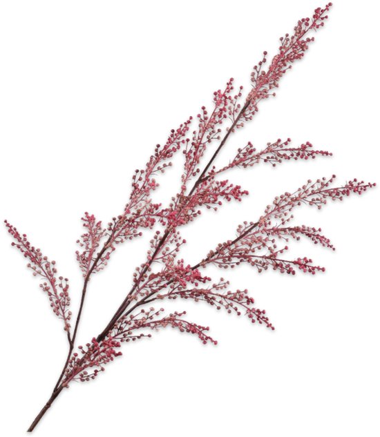 Silk-ka Kunstbloem-Zijden Bloem-Kunsttak Bessentak Mauve- Roze-Rood 89 cm
