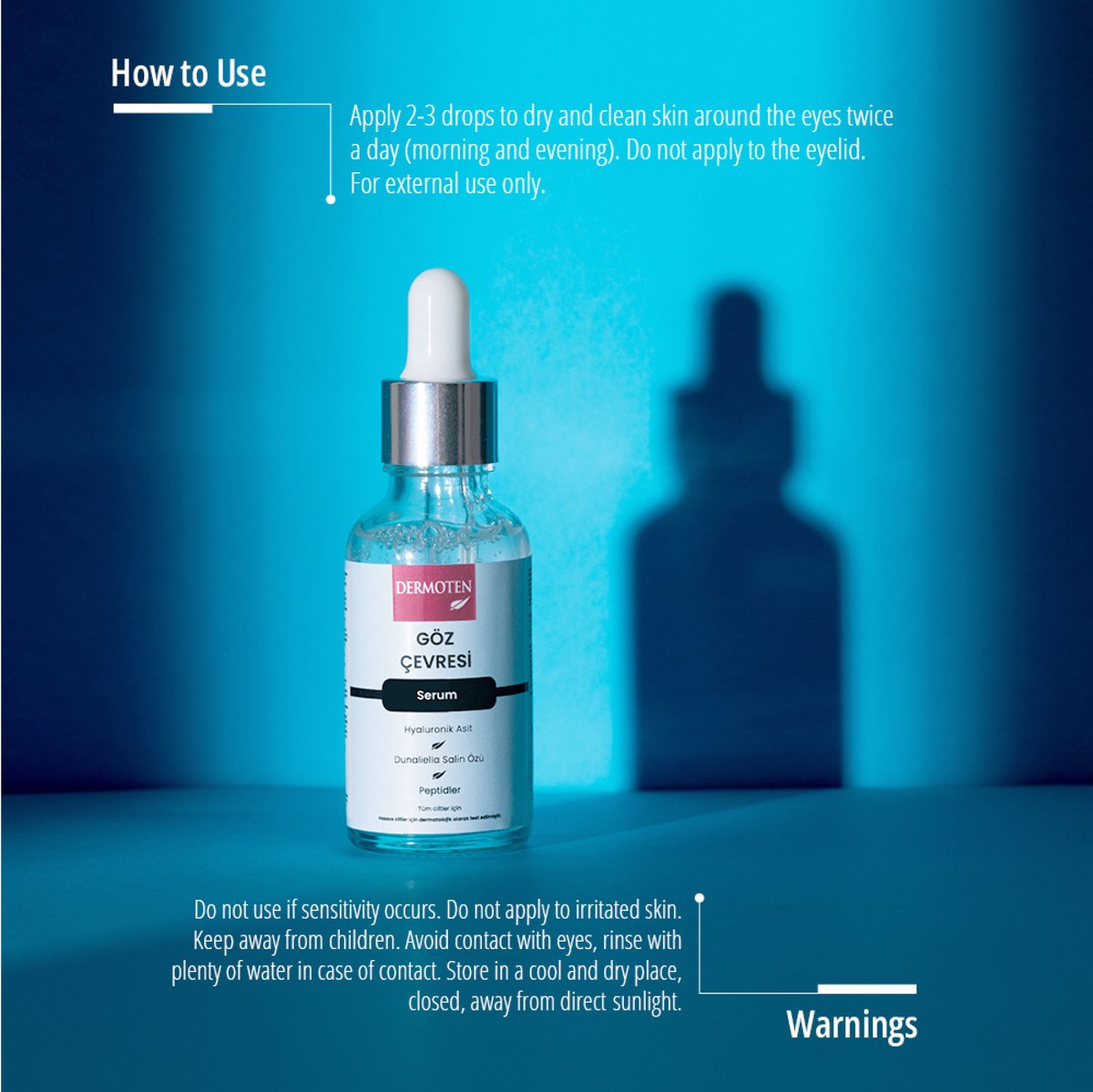 Goedkoopste DERMOTEN Sérum Contour Yeux Anti-Âge, Hydratant Collagène et Raffermissant pour une Peau Jeune, Convient aux Peaux Sensibles, 30ml