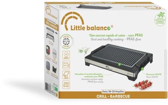 LITTLE BALANCE Elektrische Barbecue - Easy Nopifas - Kookoppervlak 38 x 25 cm - PFAS-vrije microkeramische coating - 2000W van Merkloos — afbeelding 2