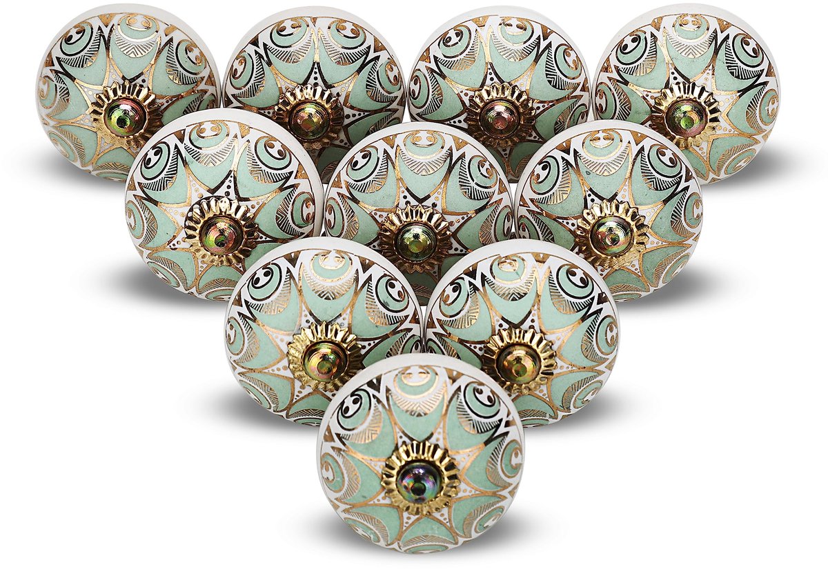 Ibenzoa® Stijlvolle Vintage Keramische Knoppen Set voor Meubels - 6 Stuks in Diverse Kleuren