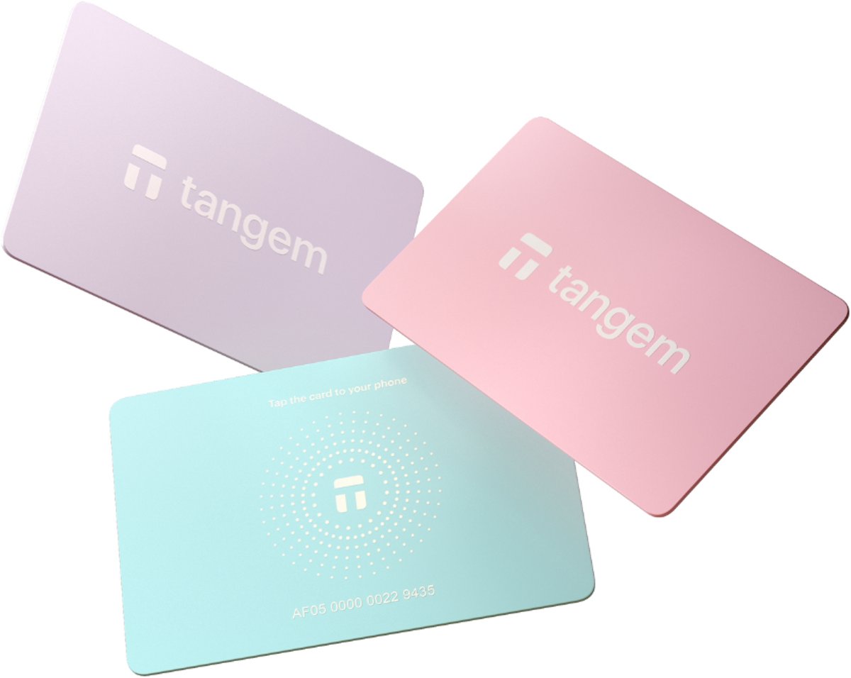 Tangem Wallet 3 kaarten - Blush Sky - met Recovery Seed functionaliteit