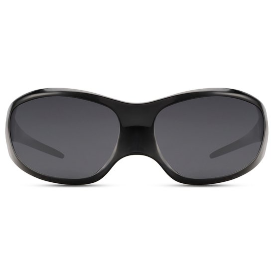Zonnebril - Zonnebrillen - Festival bril - Rave bril - Glasses - Glanzend - Classic model - Groot - Zwart - Zwarte glazen van Merkloos — afbeelding 2
