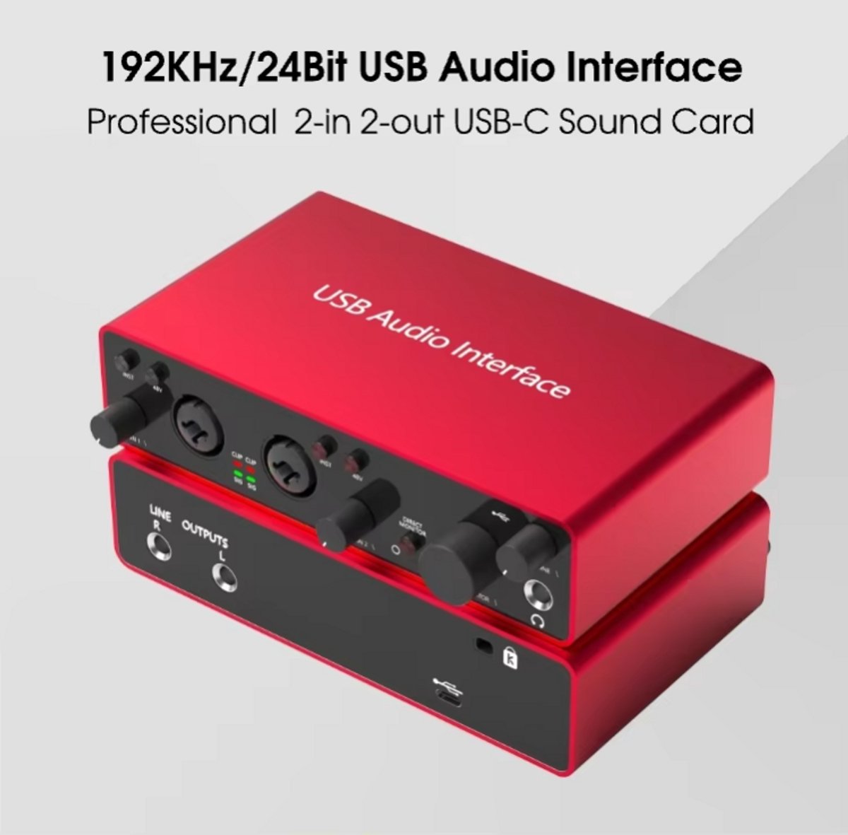 DJL Audio - Audio interface - 192khz 24bit usb audio-interface 2 in- en 2 uitgangen