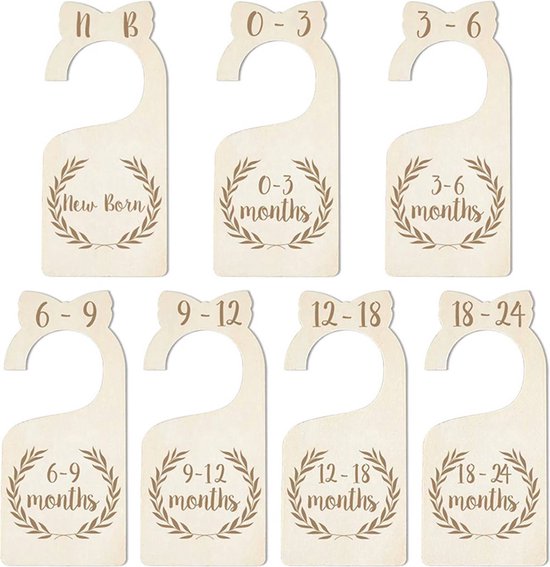 Babykledingverdeler Voor Kast – 8 Stuks Houten Maatverdeler Met Boho Design Voor Kinderkamer