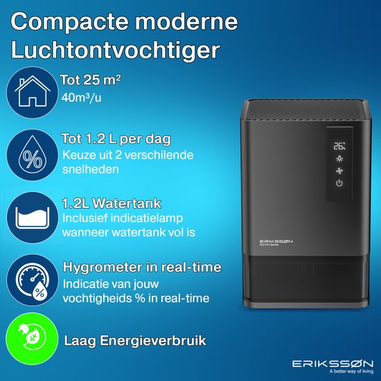 Déshumidificateur Erikssøn Série Pro - Zwart