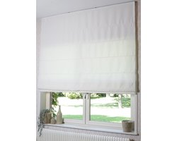 Vouwgordijn - Lichtdoorlatend - Gemêleerd - Wit - Madécostore - B 60 x H 160 cm.