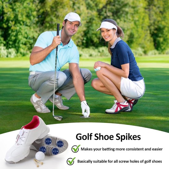 22 Stuks Golfspikes - Golfschoen Spikes - Antislip Golfpunten - Golfschoen Accessoires Tand Spikes - Golfschoen Zachte Spikes - Eenvoudig Te Installeren Voor Golfschoenen - Biedt De Golfer Grip, Stabiliteit, Comfort - Met Handheld Golfschoen Sleutels van Merkloos — afbeelding 2