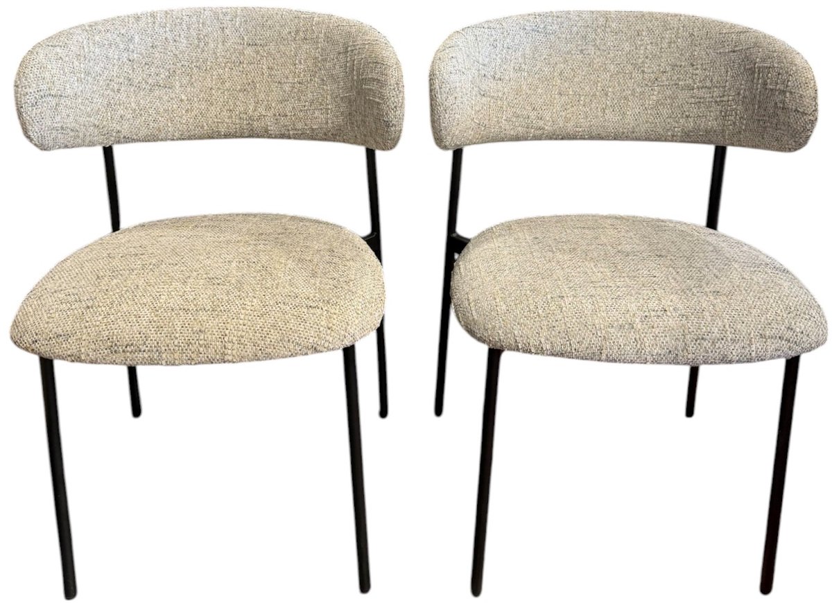 TeakOne - SET van 2 - Eetkamerstoel - Scandinavisch - stoel - light grijs