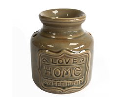 Home geurbrander - brander voor waxmelt - keramiek - groen - love - home - sweet home