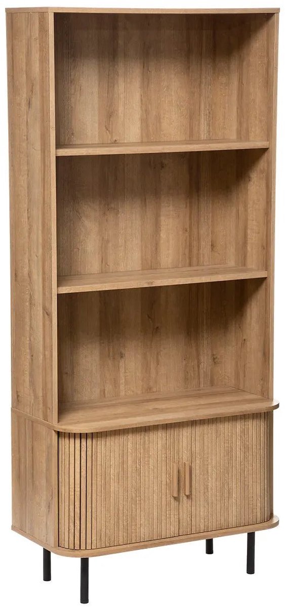 Boekenkast Industrieel met 2 Deuren - Opbergkast met deuren (179,5x80x40cm) - Boekenrek Kind Industrieel Hout - Boekenrek Kinderkamer - Boekenkast Kind - Boekenkastje - Boekenkast Kinderkamer