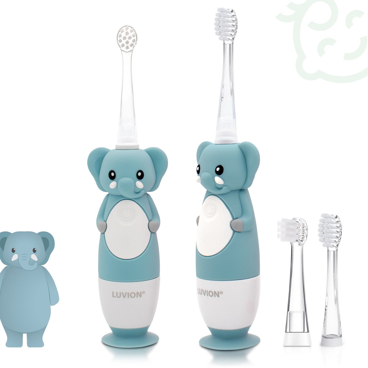 Afbeelding 2 van LUVION® 400S Elephant - Sonische Elektrische Tandenborstel voor Baby en Peuter - 0 t/m 4 Jaar - Met Timer