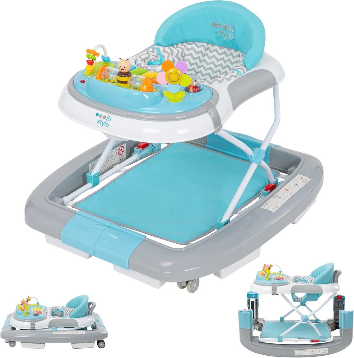 Image of 3-in-1 Loopstoel met Schommelfunctie, Licht en Geluid - Verstelbaar en Veilig - Geschikt voor Kinderen tot 12 kg