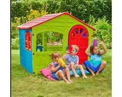 speelhuisje voor buiten, XL 130x111x115 cm, Speelhuis, speelhuisje, Kinderspeelhuis, speelhuisjes Kunststof