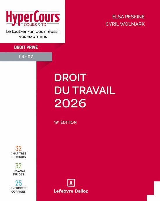 HyperCours - Droit du travail 2026 19ed - cover