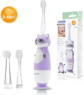 Bol.com LUVION® 400S Raccoon - Sonische Elektrische Tandenborstel voor Baby en Peuter - 0 t/m 4 Jaar - Met Timer - Paars aanbieding