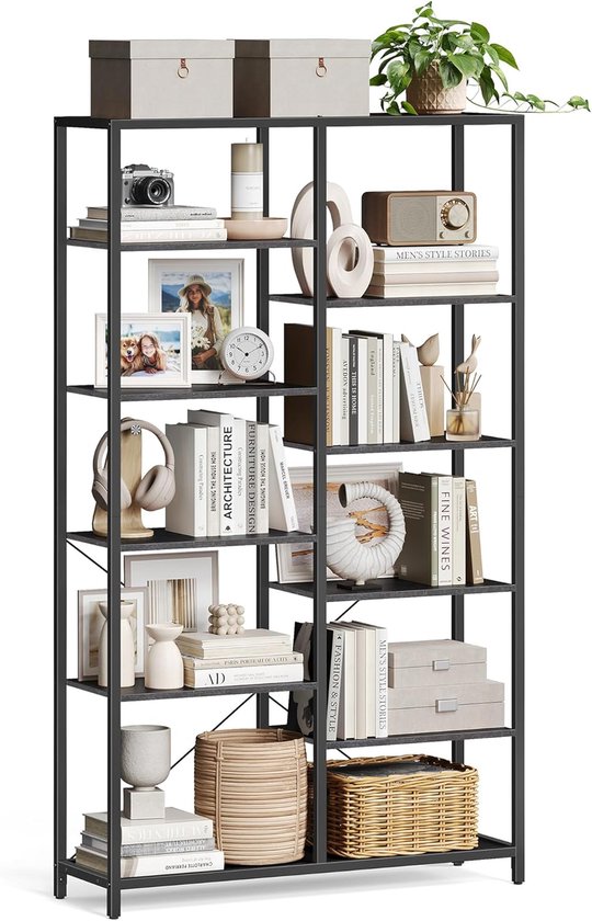 VASAGLE Boekenkast met 5 niveaus, hoekplank, staande plank, opbergplank