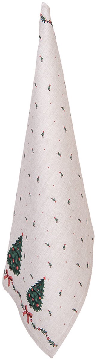 Clayre & Eef Theedoek 50x70 cm Beige Katoen Kerst