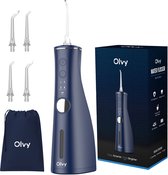 Olvy Waterflosser - Monddouche - Met Reiszakje - 5 Standen - Flosapparaten - Draadloos en Oplaadbaar - Verwijdert Tandsteen & Tandplak