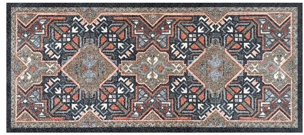 Deurmat Vintage Boho Kelim antraciet - 66x150 cm