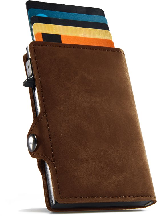 Portefeuille En Cuir Véritable Marron Pour Homme - Style Kenneth Browne, Avec Compartiments Pour Cartes