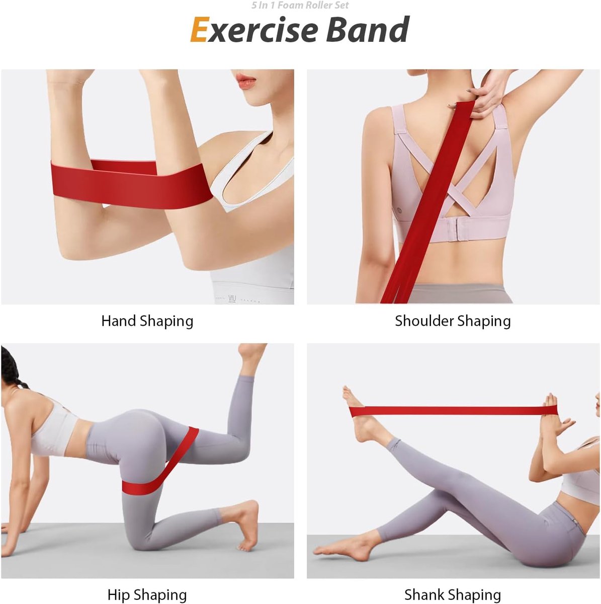 BOTC Foam roller set 4 delig met Weerstandsband - Foamroller Set - 5 Delige - met Massagebal – Massage Roller - Massage Set - Oranje thumbnail 6
