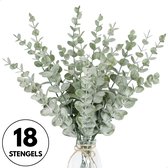 Boncy® Premium Kunstplant - 18 Stuks van 38 cm - Kunstplanten - Nep planten voor Binnen en Buiten - Kamer Decoratie - Nepplanten Eucalyptus Kunst plant Boompje - Kunstbloemen