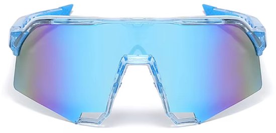 Sport Zonnebril 2025 - Blauw Transparant Frame - Blauwe Lens — afbeelding 2