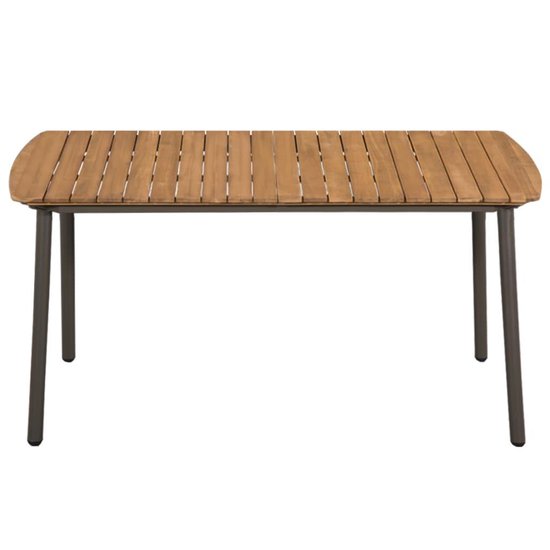 vidaXL - Tuintafel - 150x90x72 - cm - massief - acaciahout - en - staal