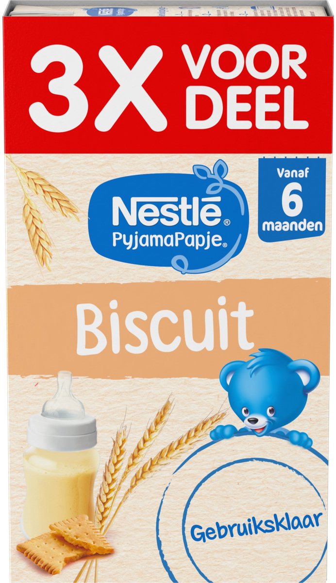 Nestlé PyjamaPapje biscuit - babyvoeding 6+ maanden - gebruiksklaar - 4 stuks 3 x 250ml van Nestlé — afbeelding 2